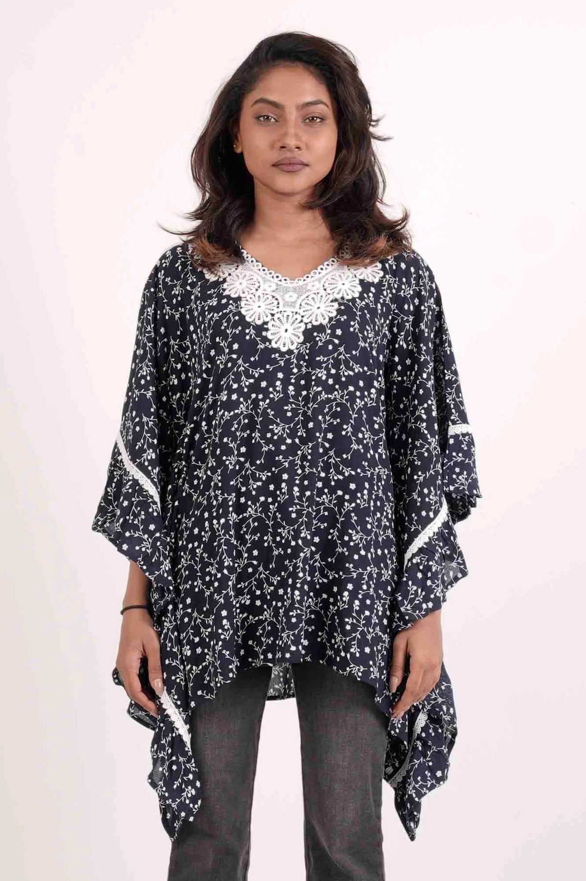 Women's Kaftan (Navy Printed)