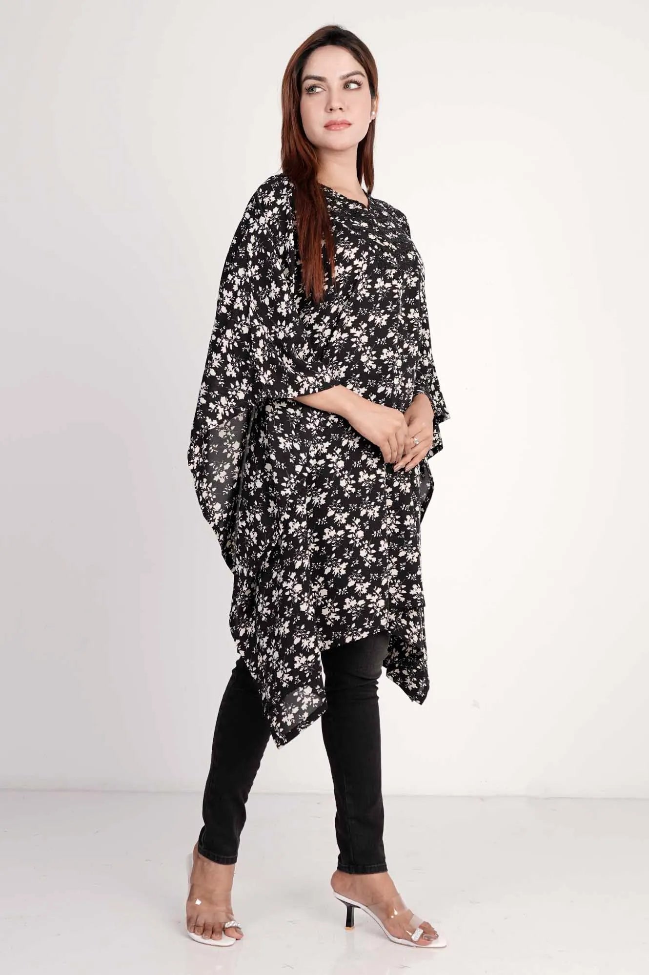 Women's Kaftan (Black Printed)