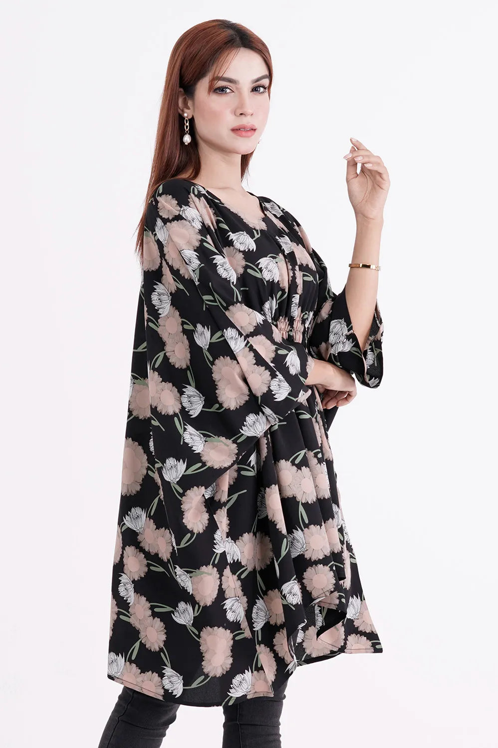 Women's Kaftan (Black Printed)