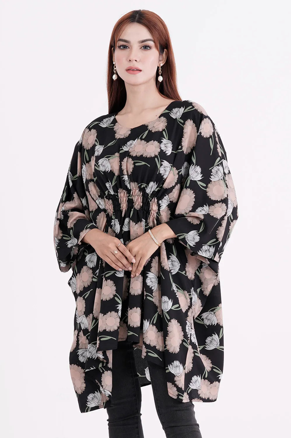 Women's Kaftan (Black Printed)