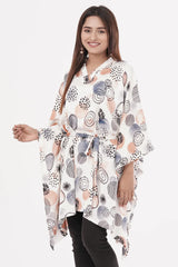 Women's Kaftan (White Printed)