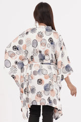 Women's Kaftan (White Printed)