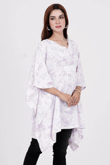 Women's Kaftan (White Printed)