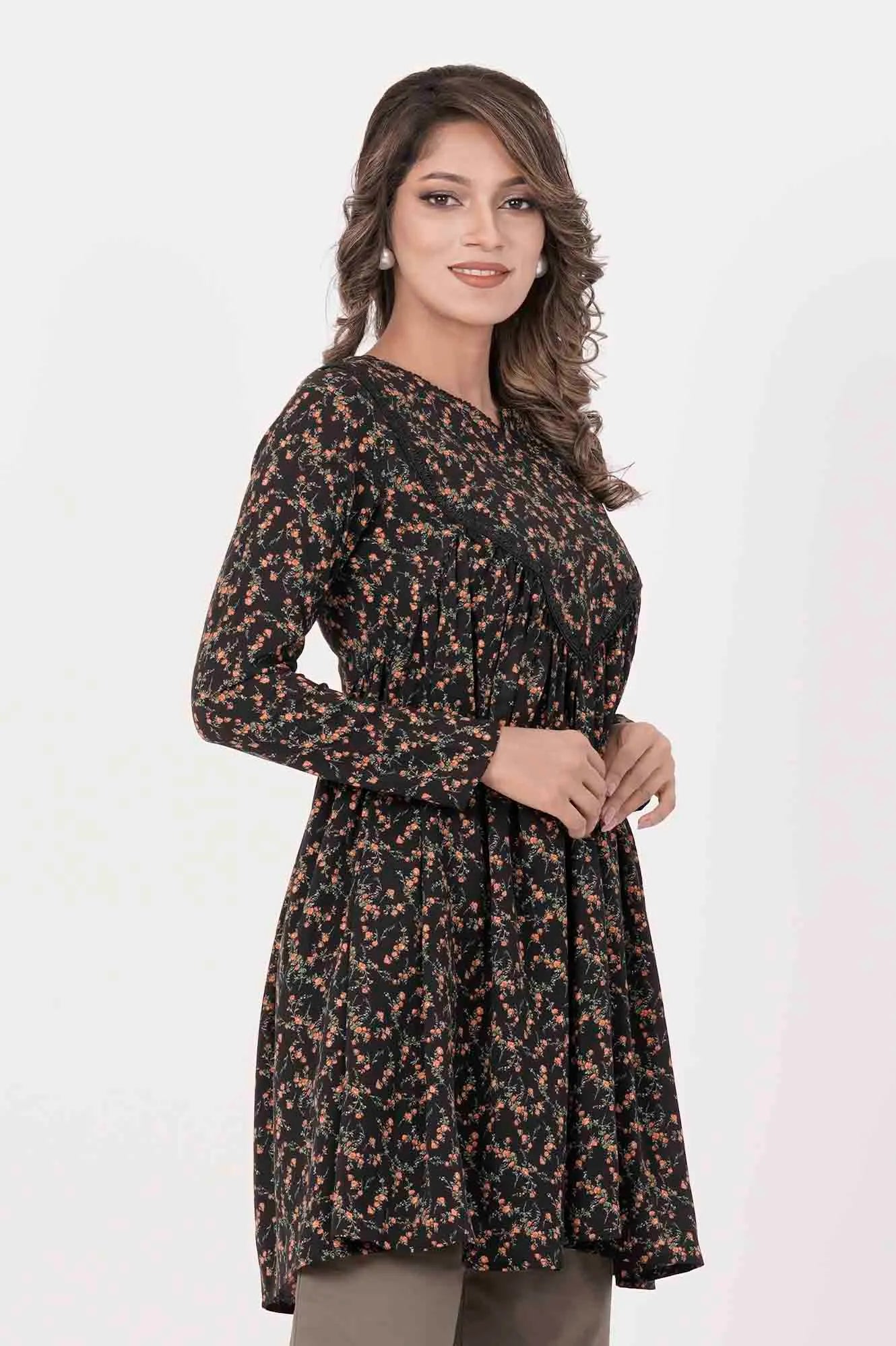 Women's Casual Tops (Black Printed)