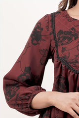 Women's Casual Tops (Maroon Printed)