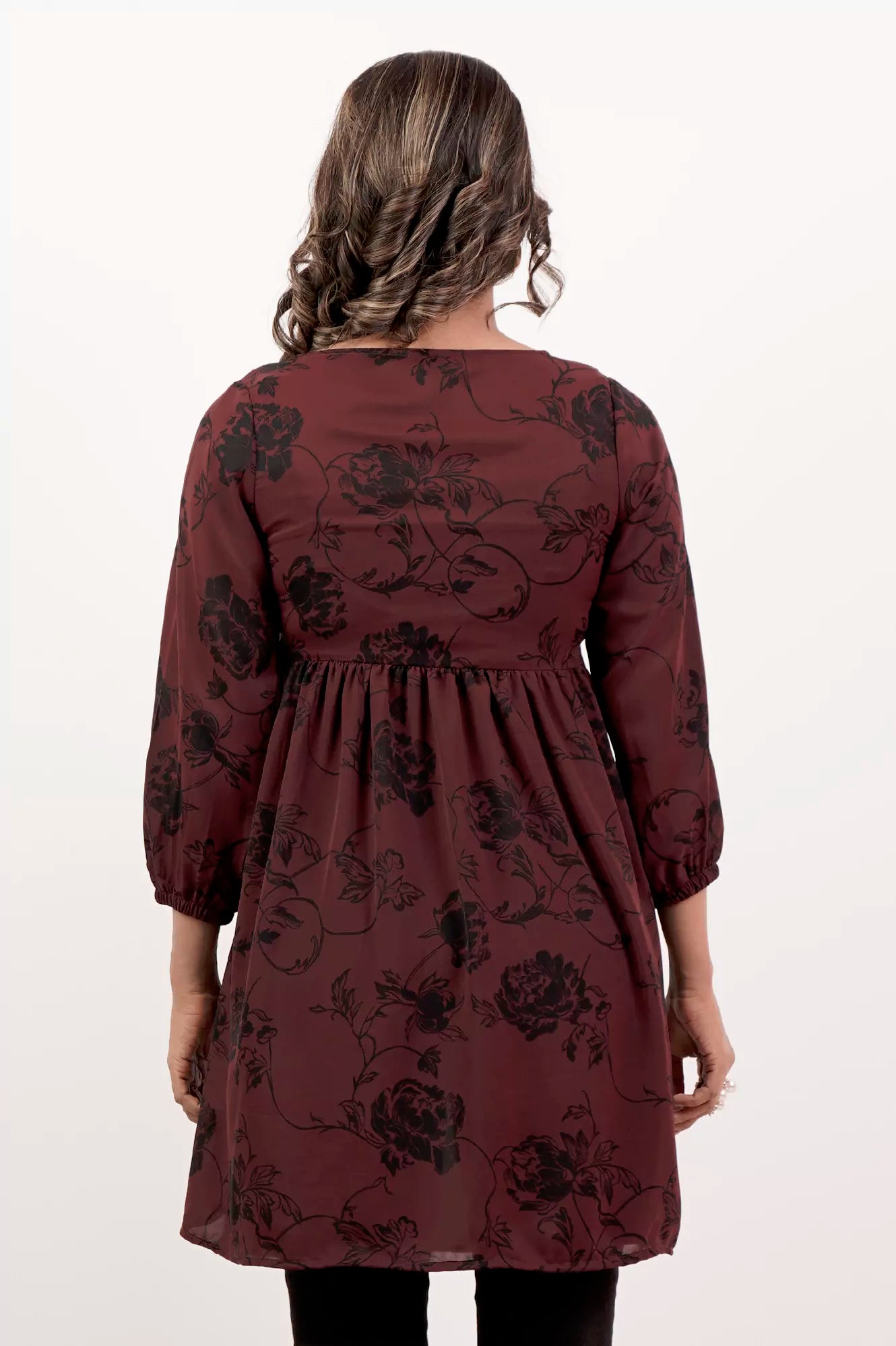 Women's Casual Tops (Maroon Printed)
