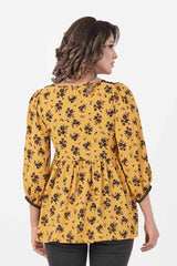 Women's Casual Tops (Yellow Printed)