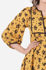 Women's Casual Tops (Yellow Printed)
