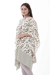 Women's Kaftan (White Printed)