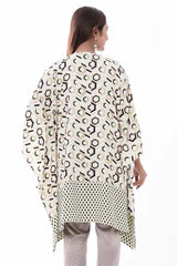 Women's Kaftan (White Printed)