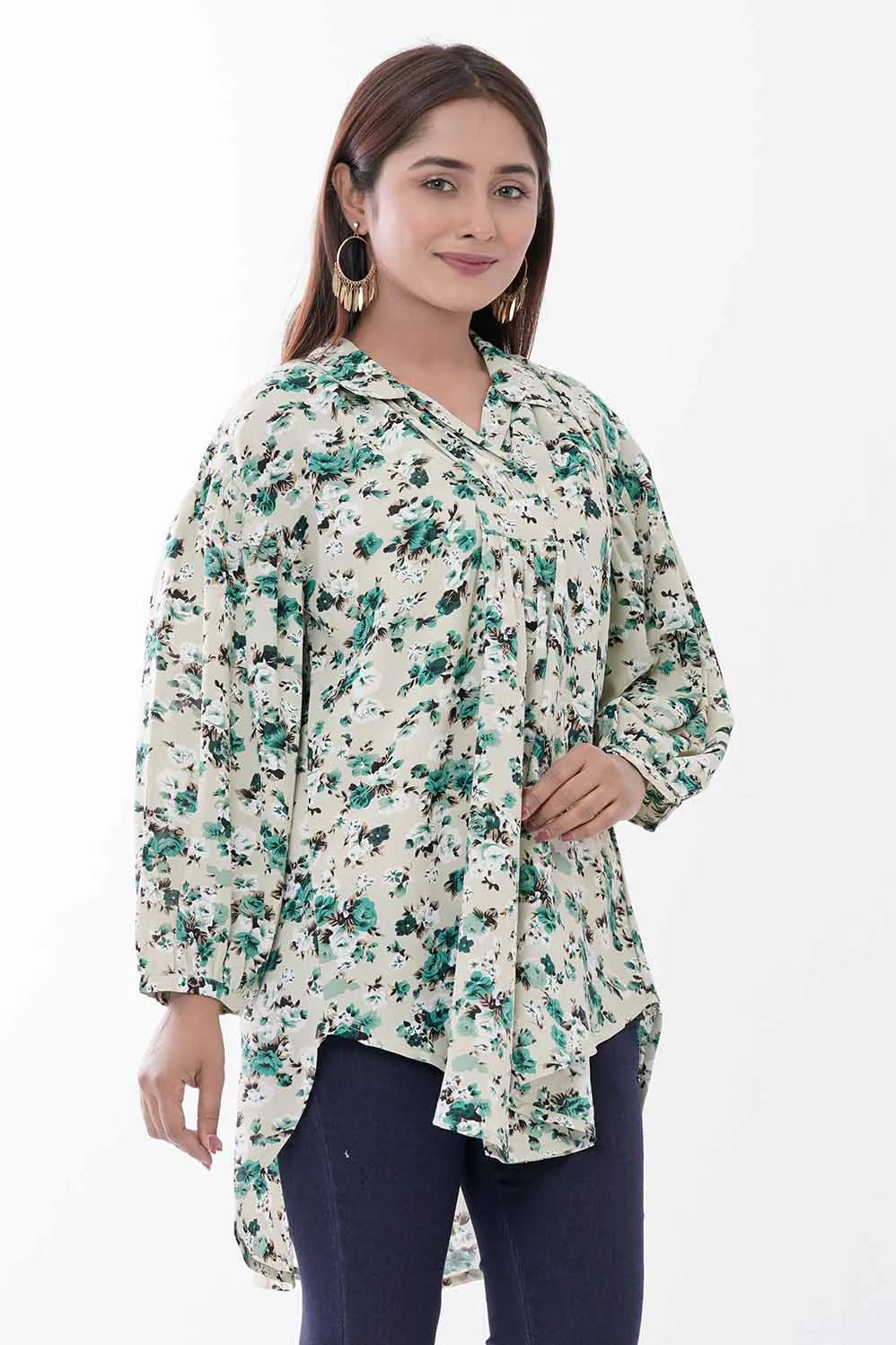 Women's Casual Tops (Green Printed)
