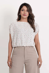 Women's Casual Tops (White Floral)