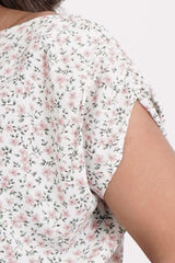 Women's Casual Tops (White Floral)