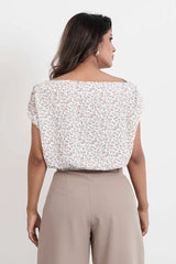 Women's Casual Tops (White Floral)
