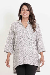 Women's Casual Tops (White Printed)