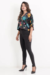 Women's Casual Tops (Black Printed)