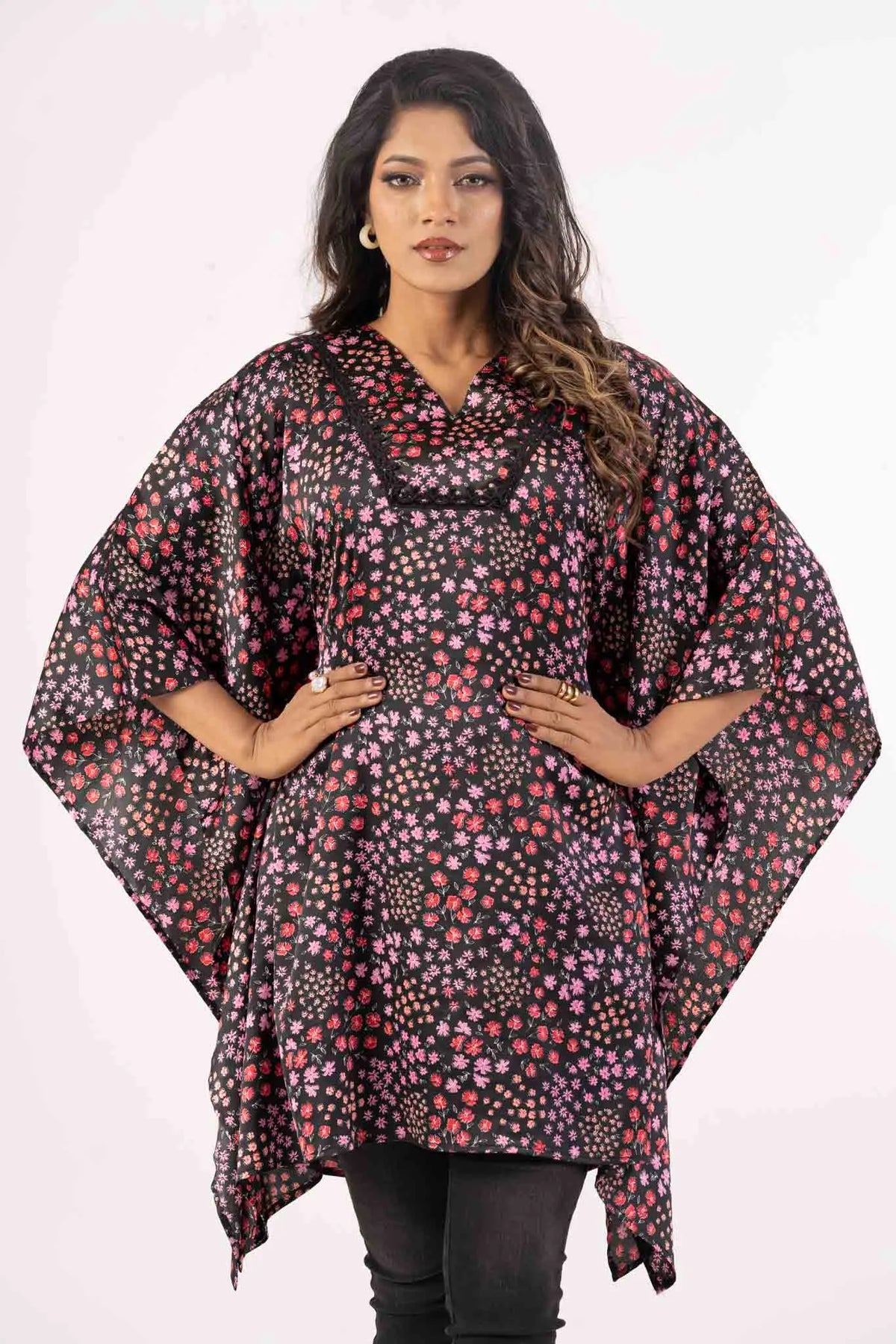 Women's Kaftan (Black Printed)