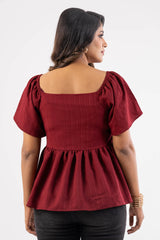 Women's Casual Tops (Maroon)
