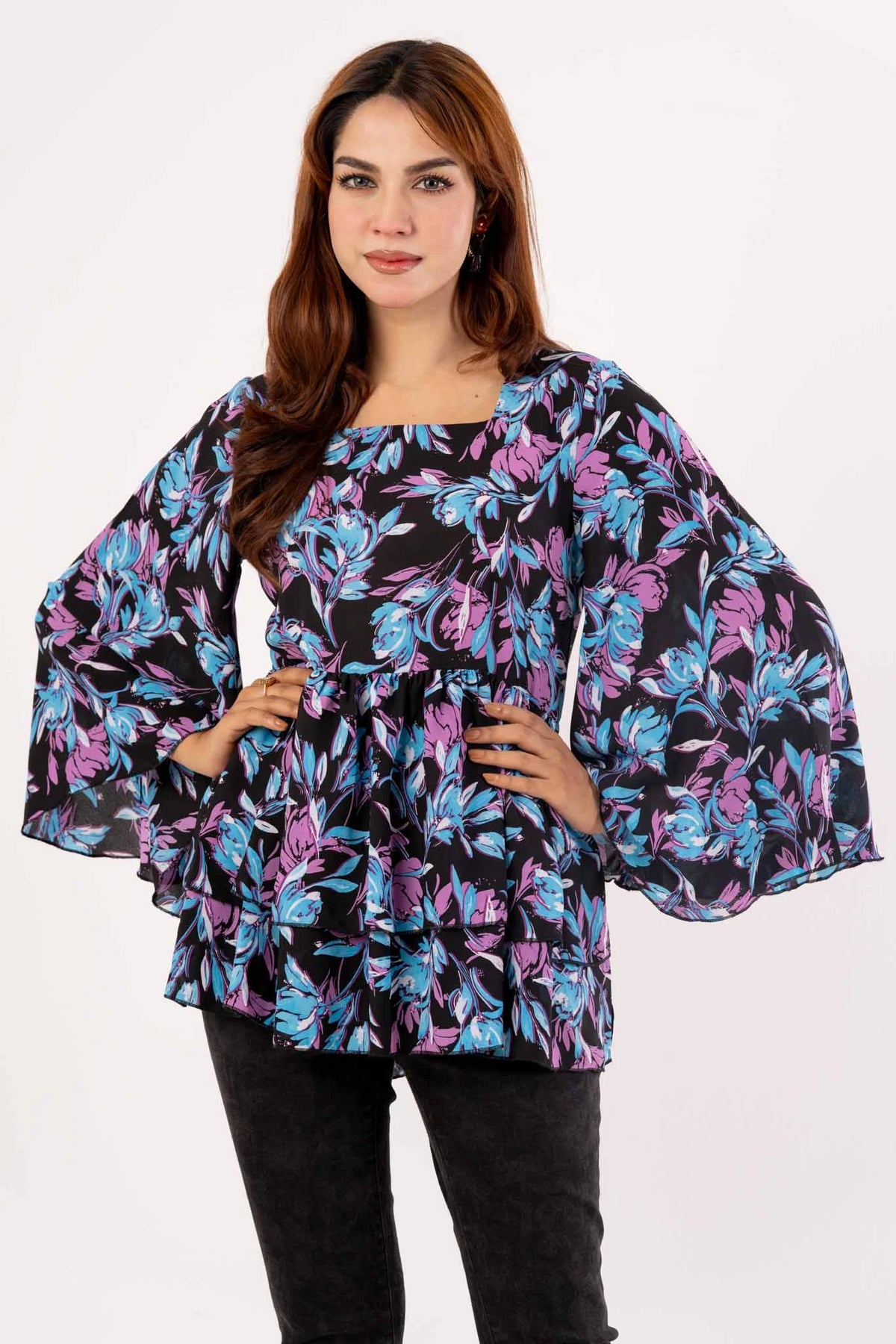 Women's Casual Tops (Black Printed)