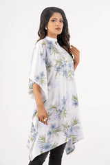 Women's Kaftan (White Printed)