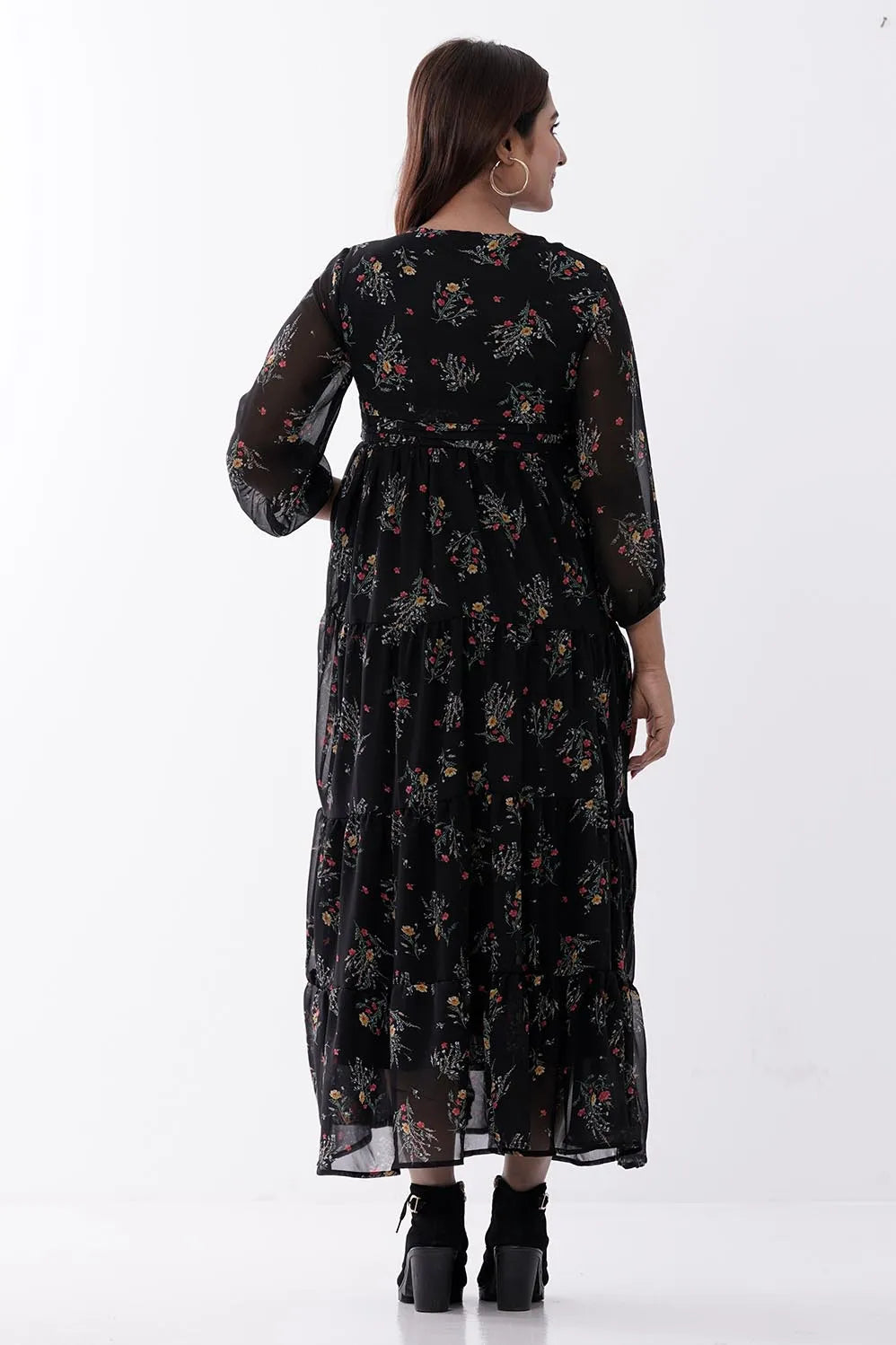 Women's Dress (Black Printed)