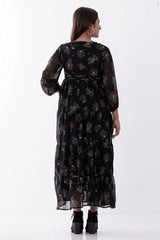 Women's Dress (Black Printed)