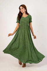 Women's Dress (Green Printed)