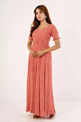 Women's Dress (Red Printed)