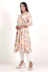 Women's Ethnic Tops (Cream Printed)
