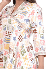 Women's Ethnic Tops (White Printed)