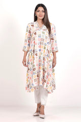 Women's Ethnic Tops (White Printed)