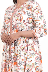 Women's Ethnic Tops (Orange Printed)