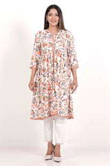 Women's Ethnic Tops (Orange Printed)