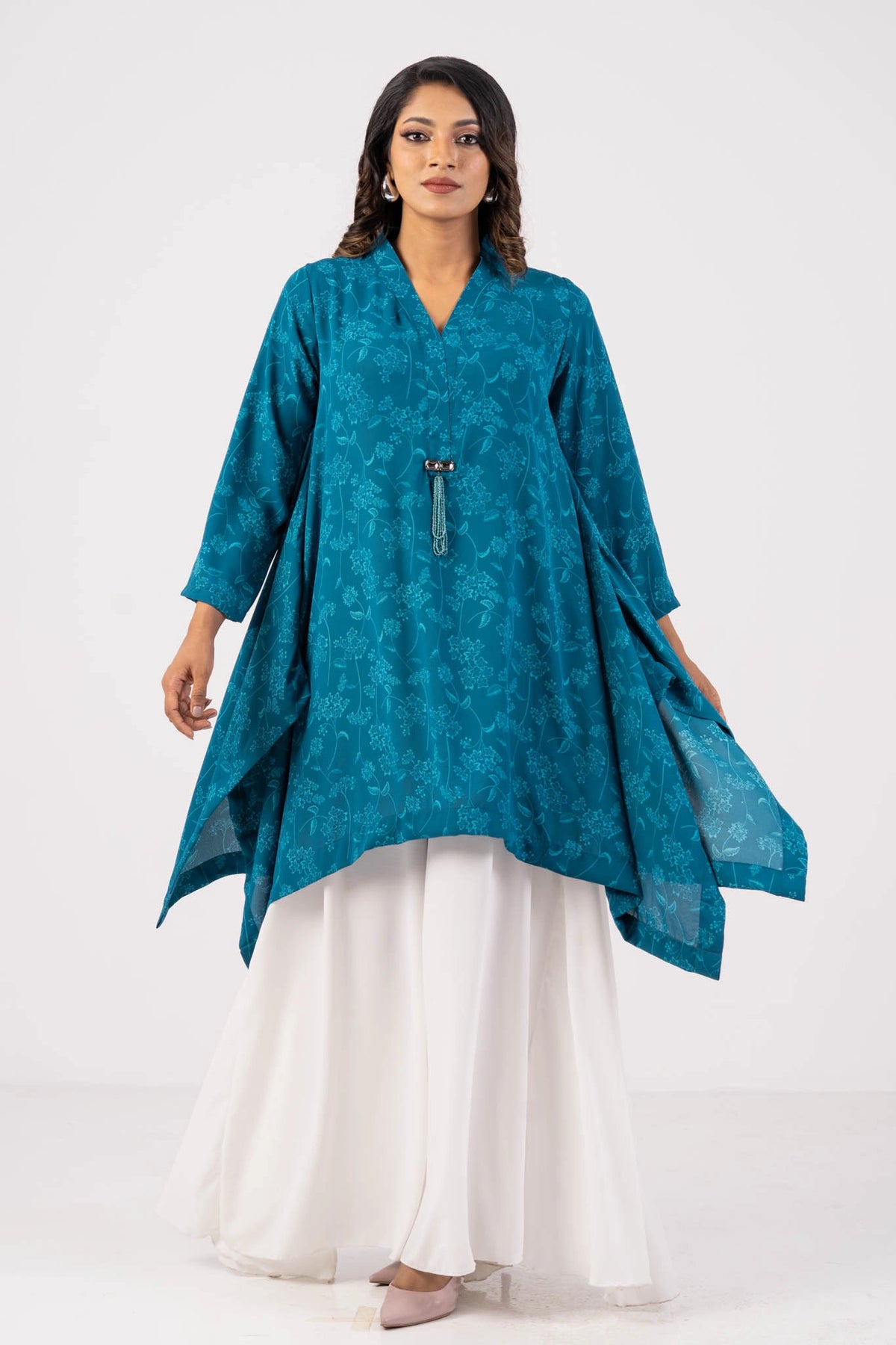 Women's Casual Tops (Teal Printed)