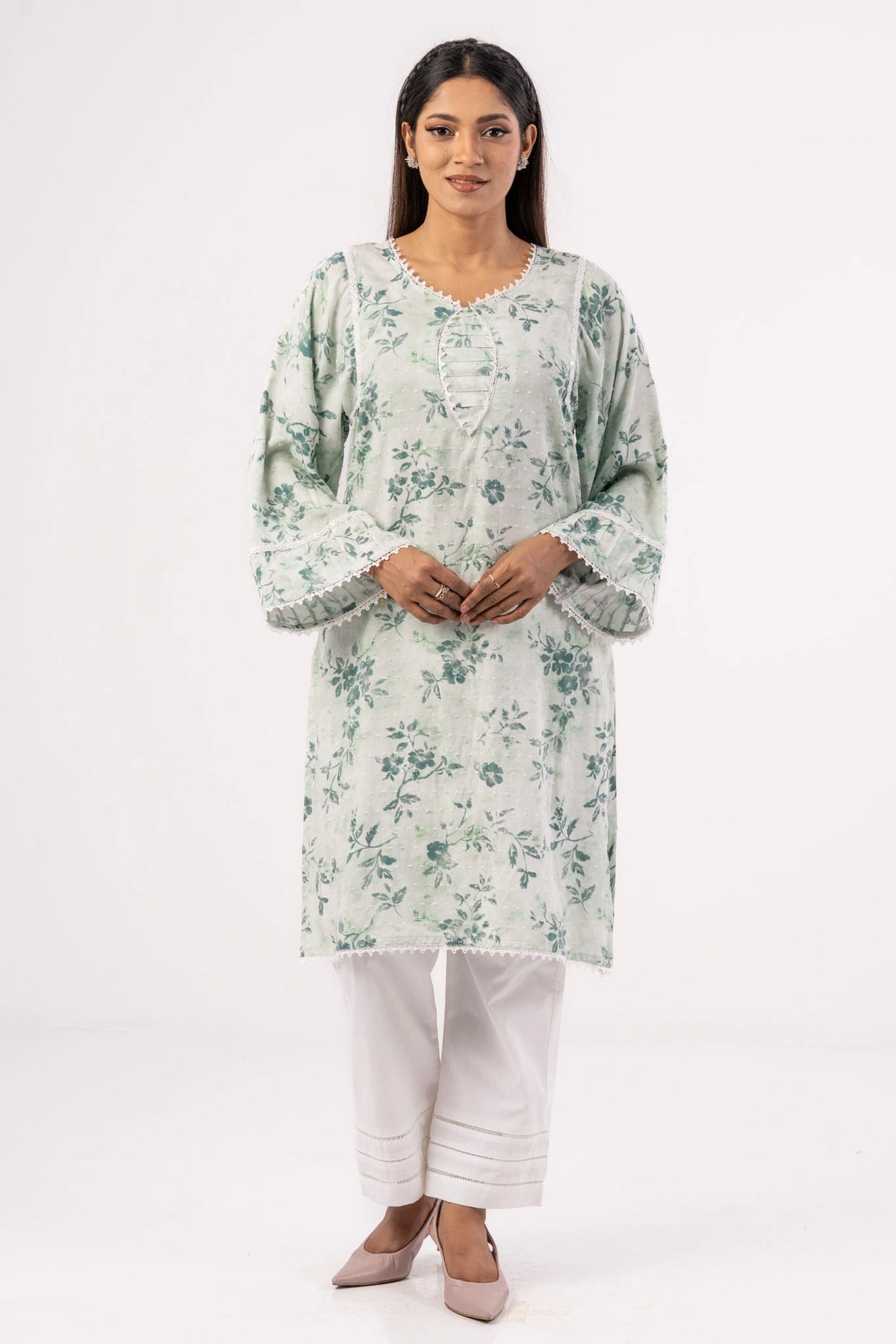 Women's Ethnic Tops (Teal Printed)