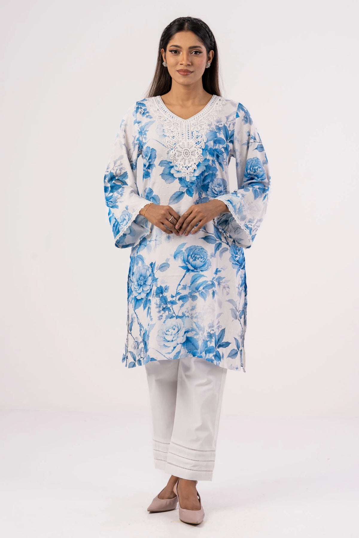 Women's Ethnic Tops (Blue Printed)