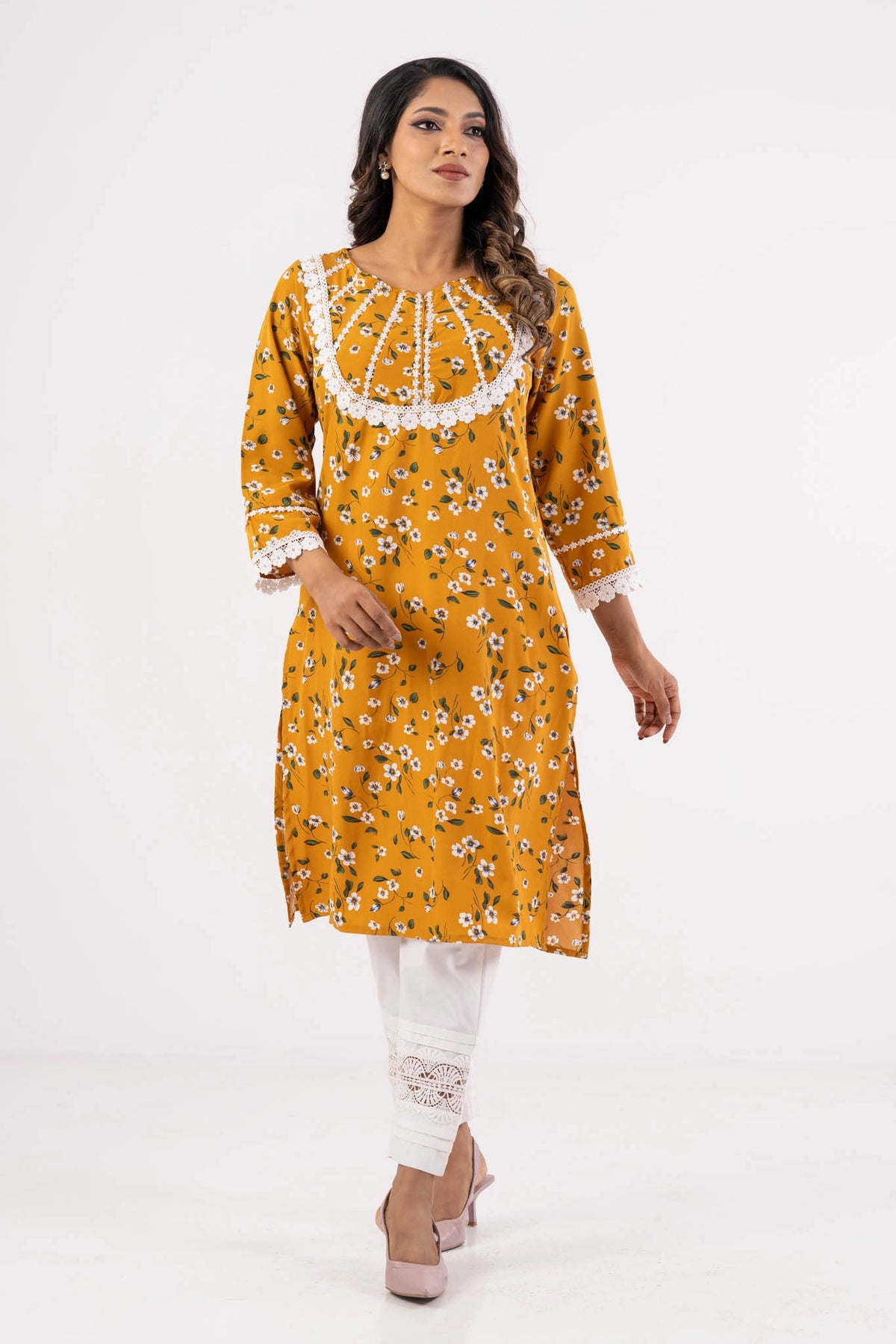 Women's Ethnic Tops (Yellow Printed)
