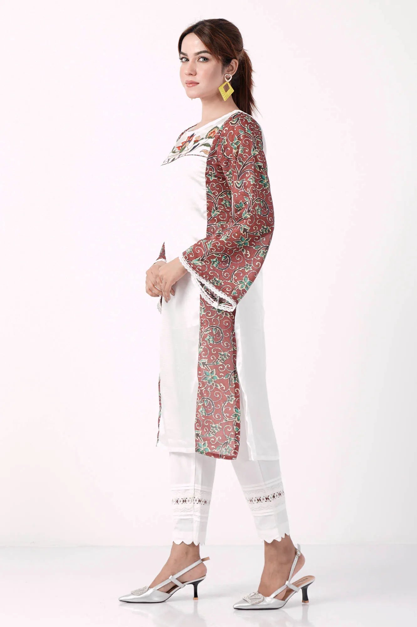 Women's Ethnic Tops (Maroon White)