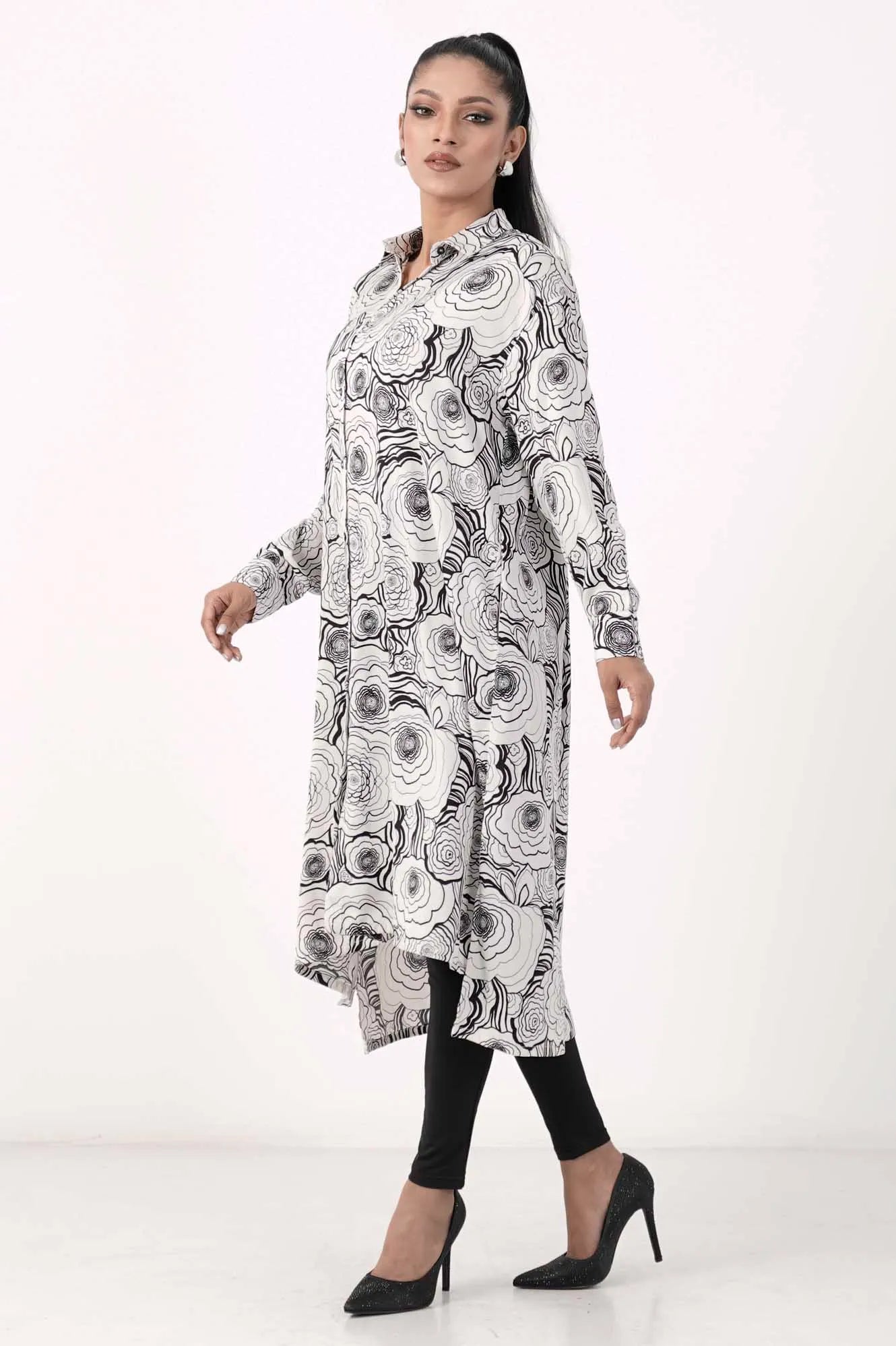 Women's Ethnic Tops (White Printed)