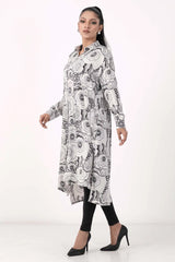 Women's Ethnic Tops (White Printed)