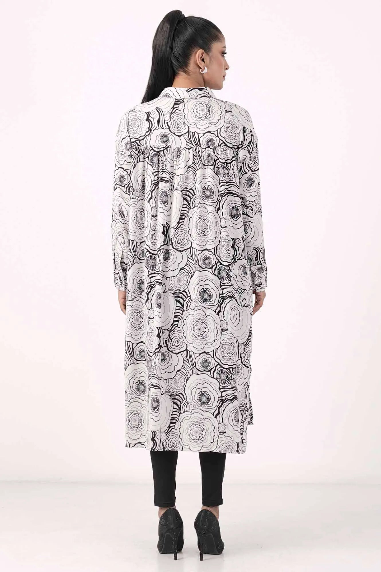 Women's Ethnic Tops (White Printed)