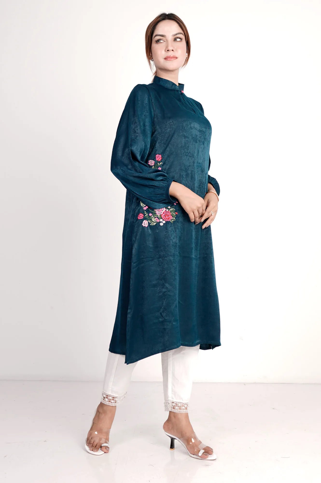 Women's Ethnic Tops (Teal Blue)