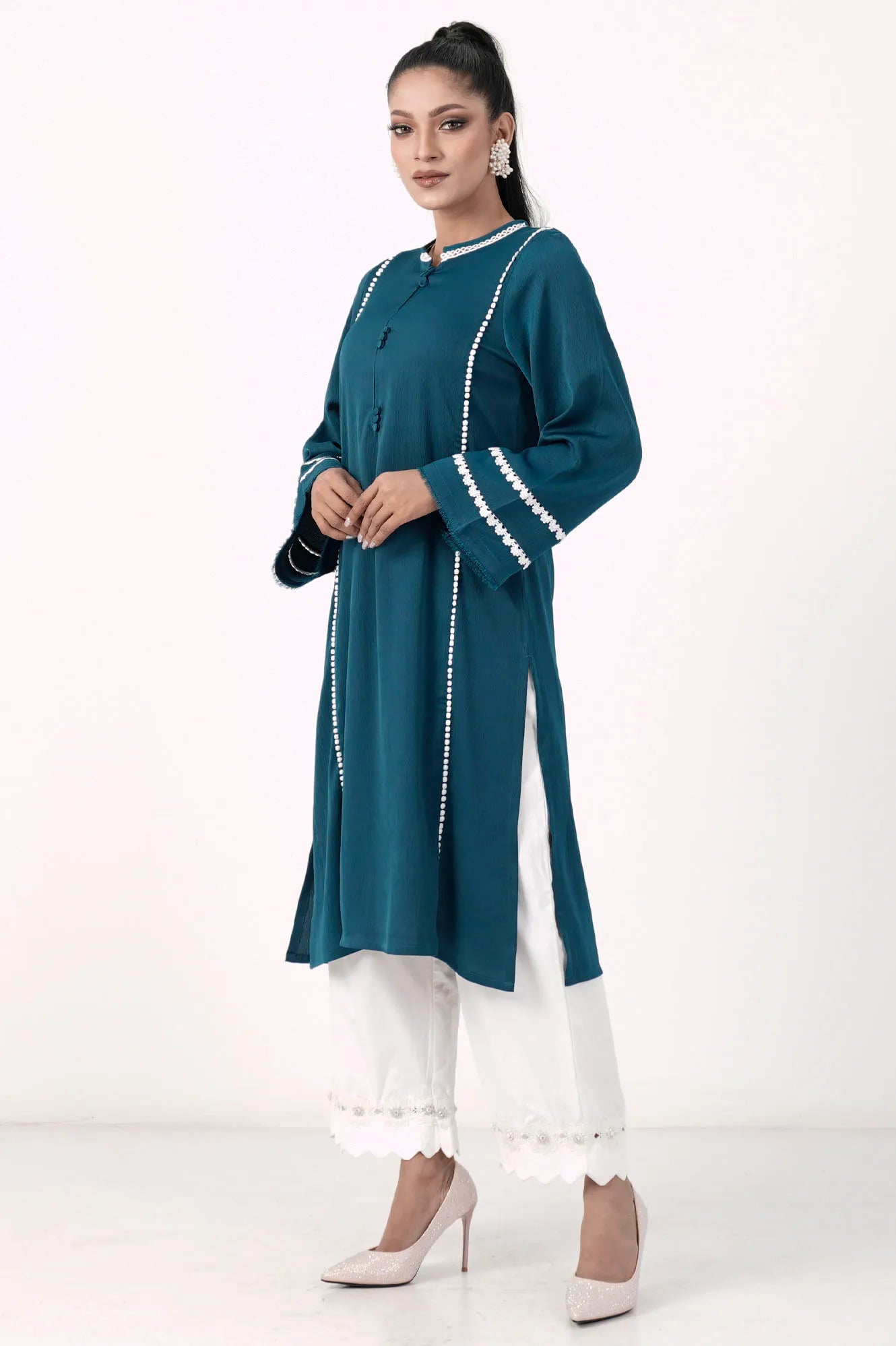 Women's Ethnic Tops (Peacock Blue)