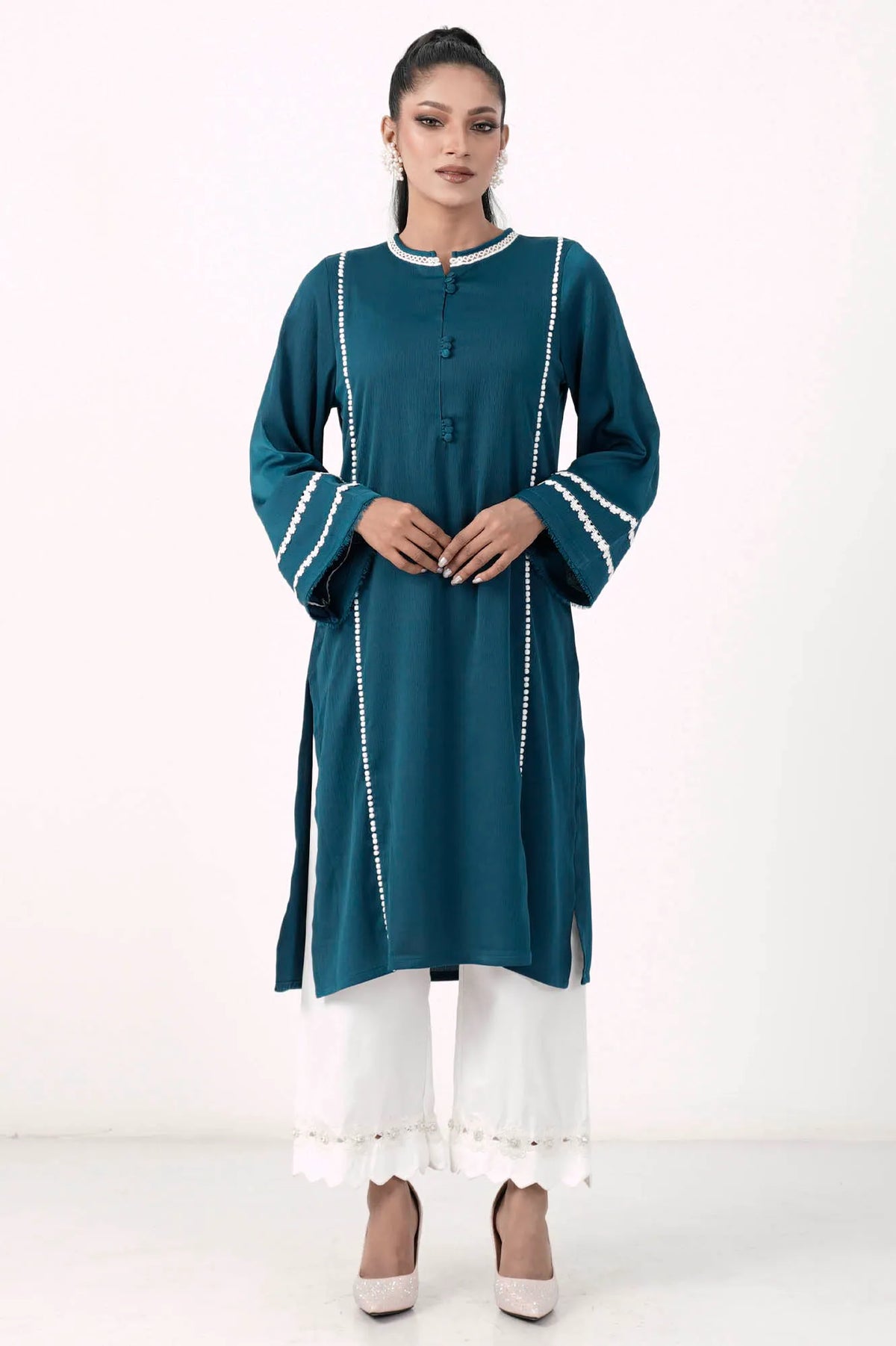 Women's Ethnic Tops (Peacock Blue)