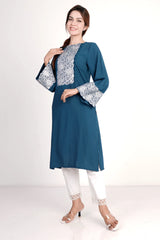 Women's Ethnic Tops (Peacock Blue)