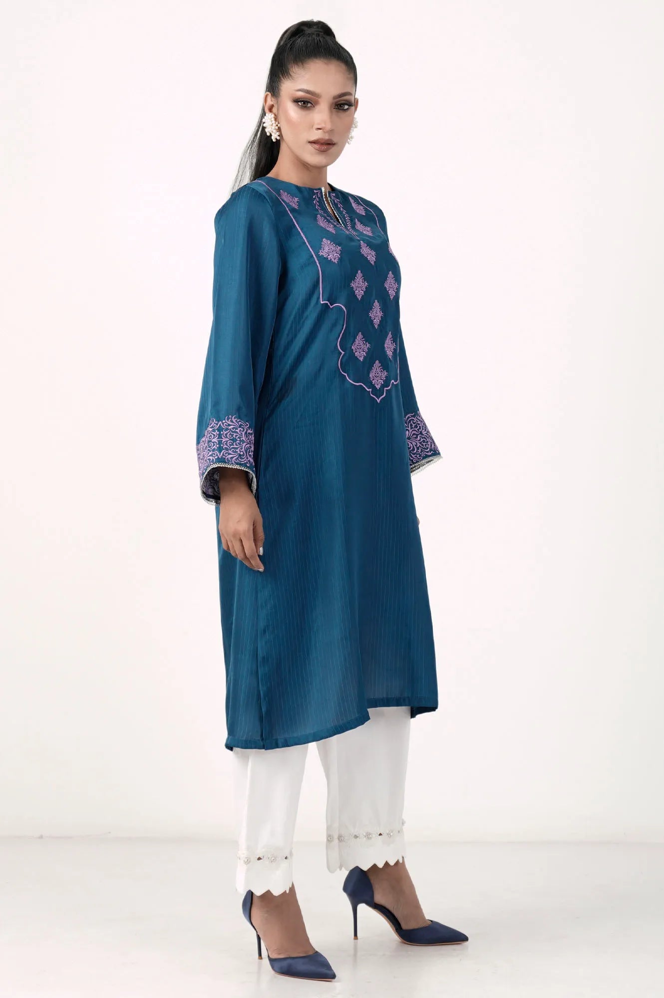 Women's Ethnic Tops (Peacock Blue)
