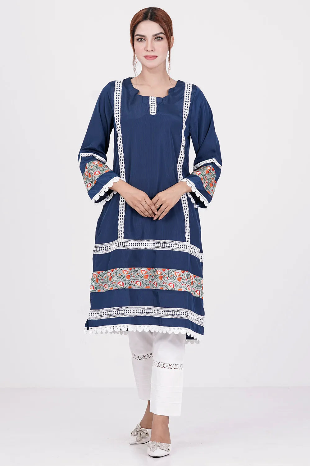 Women's Ethnic Tops (Navy Blue)