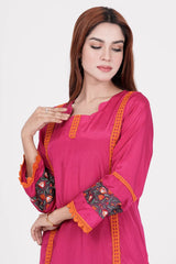 Women's Ethnic Tops (Dark Pink)