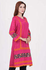 Women's Ethnic Tops (Dark Pink)
