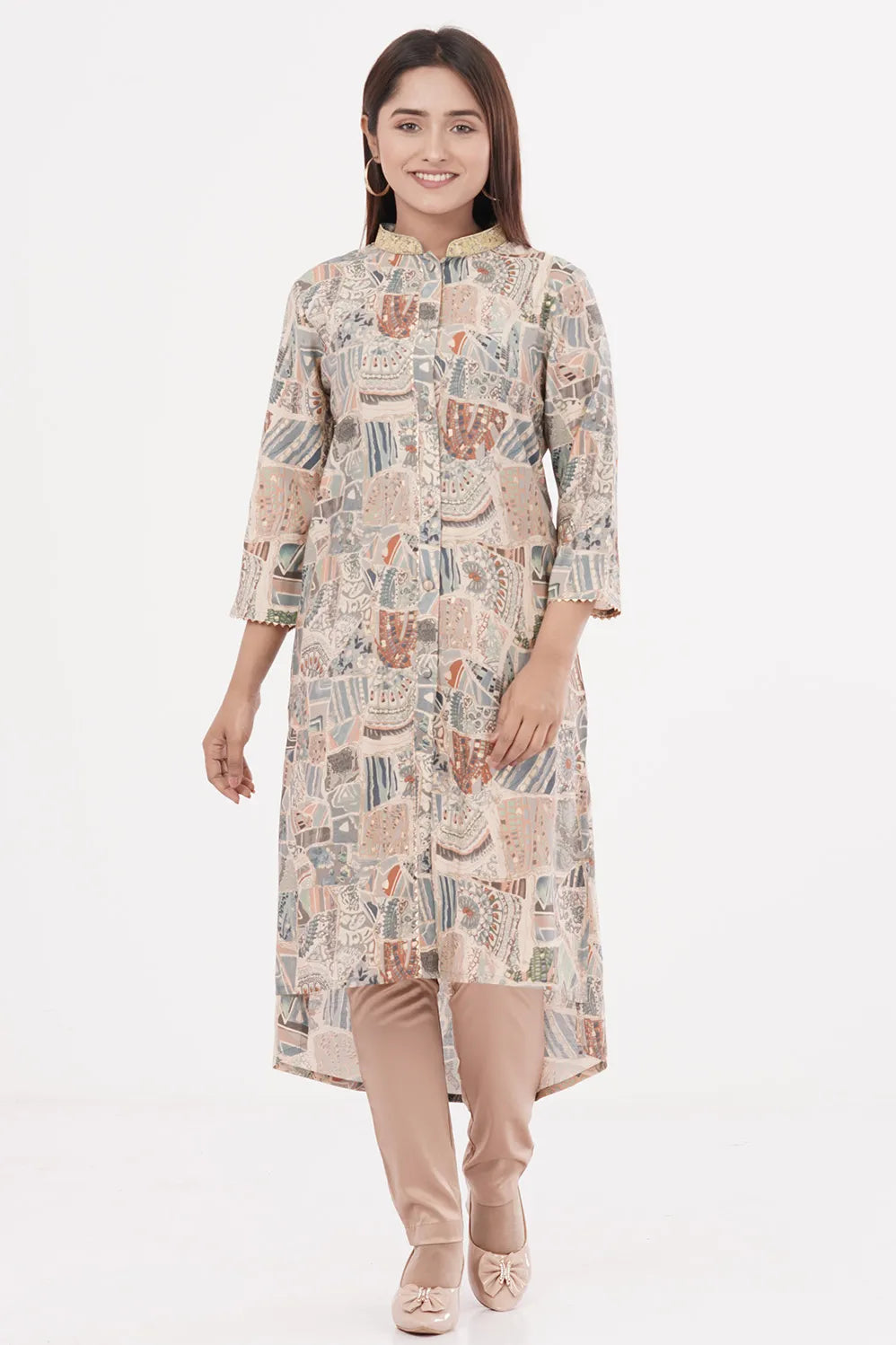 Women's Ethnic Tops (Beige)